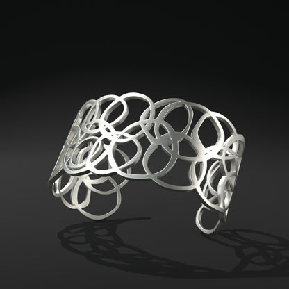 Brazalete ovalado abierto ancho "anillos distorsionados"