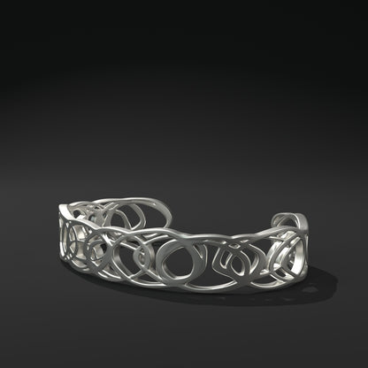 Brazalete oval abierto estrecho "anillos distorsionados"