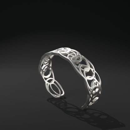 Brazalete oval abierto estrecho "anillos distorsionados"