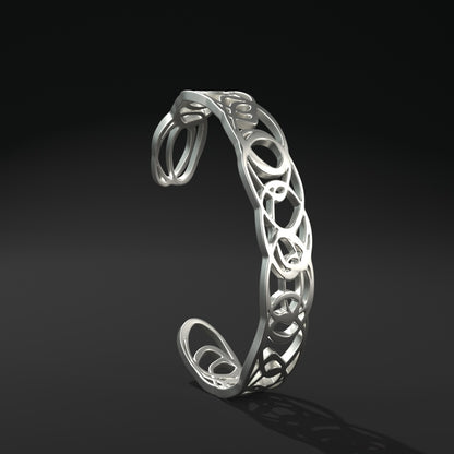 Brazalete oval abierto estrecho "anillos distorsionados"