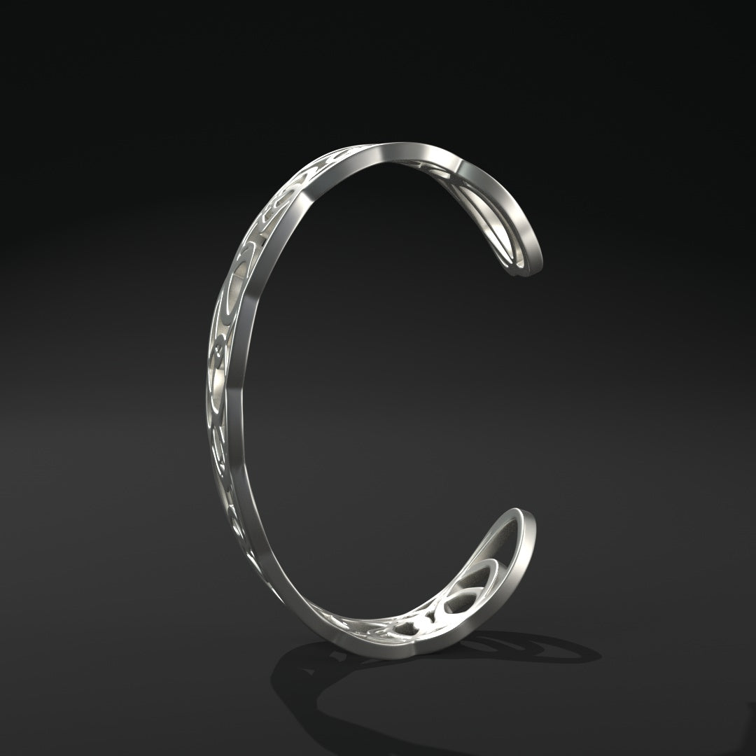 Brazalete oval abierto estrecho "anillos distorsionados"