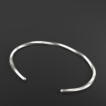 Brazalete ovalado abierto "barra torcida"