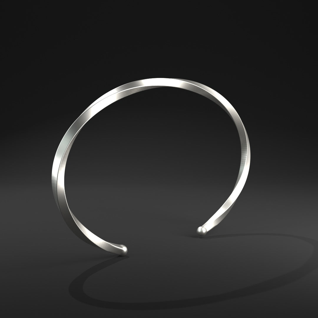 Brazalete ovalado abierto "barra torcida"