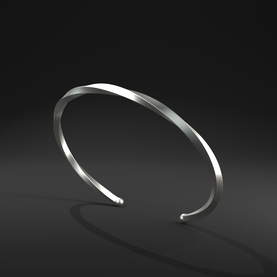 Brazalete ovalado abierto "barra torcida"